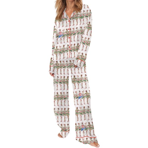 Christmas Radio City Rockette Silky Satin Pajama Set