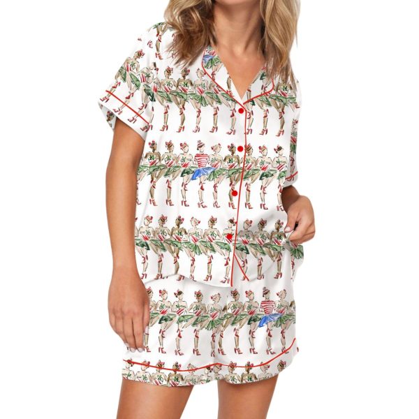 Christmas Radio City Rockette Silky Satin Pajama Set