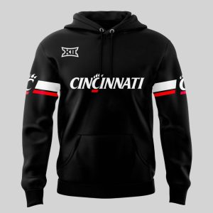 Cincinnati Football Big 12 Black Pullover Hoodie 2025