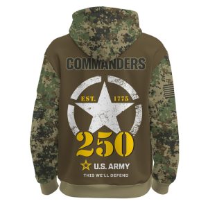 Commanders US Army 250th Birthday Hoodie