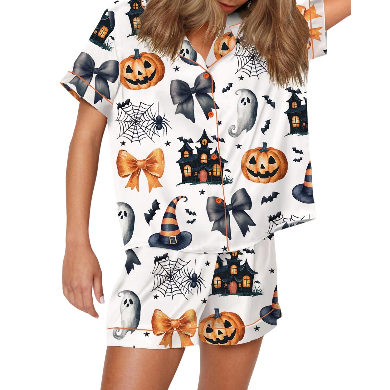 Coquette Halloween Satin Pajama Set Coquette Halloween Satin Pajama Set