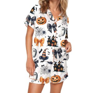 Coquette Halloween Satin Pajama Set