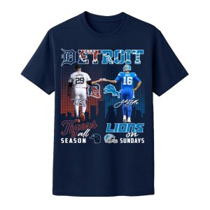 Detroit Skubal Goff Tigers All Season Lions On Sundays Shirt