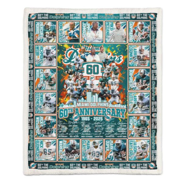 Dolphins 60th Anniversary 1965-2025 Blanket