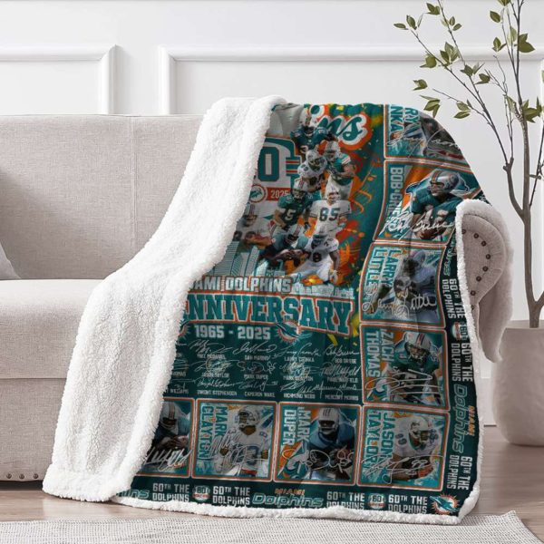 Dolphins 60th Anniversary 1965-2025 Blanket