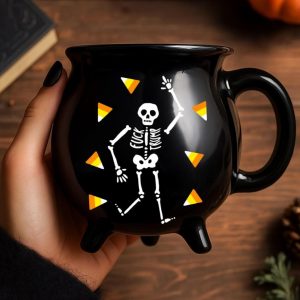 FDT Slightly Subtle Halloween Skeleton Cauldron Coffee Mug