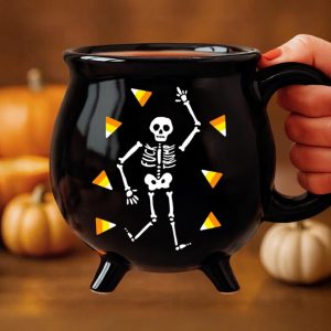 FDT Slightly Subtle Halloween Skeleton Cauldron Coffee Mug