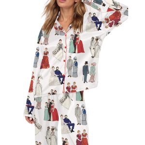 Gilded Ages TV Show Bertha Russell Silky Satin Pajama Set