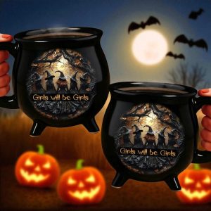Halloween Girls Will Be Girls Cauldron Coffee Mug