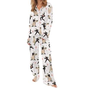 Halloween Monster Dance Silky Satin Pajama Set