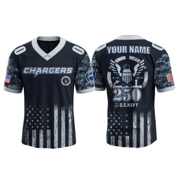 LA Chargers US Navy 250th Birthday Celebration Jersey