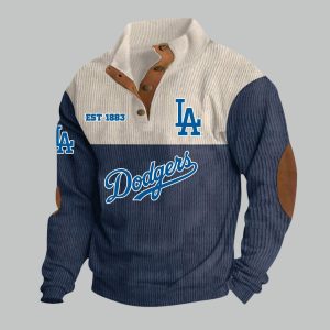 LA Dodgers EST 1883 Stand-Up Collar Sweatshirt 1 LA Dodgers EST 1883 Stand Up Collar Sweatshirt