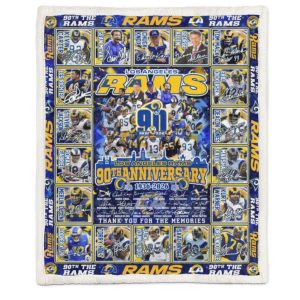 LA Rams 90th Anniversary 1936 2026 Blanket