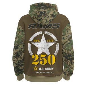 LA Rams US Army 250th Birthday Hoodie