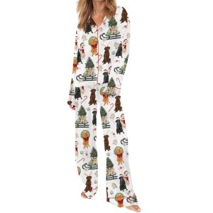 Labrador Retriever Christmas Silky Satin Pajama Set