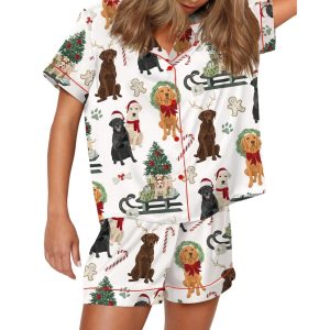 Labrador Retriever Christmas Silky Satin Pajama Set