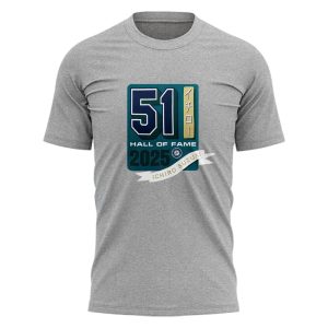 Limited Edition Mariners Ichiro Suzuki 2025 HOF Gray T Shirt