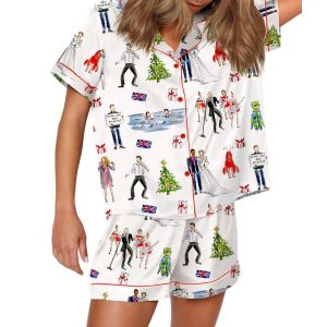 Love Actually Christmas Silky Satin Pajama Set
