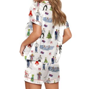 Love Actually Christmas Silky Satin Pajama Set