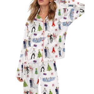 Love Actually Christmas Silky Satin Pajama Set