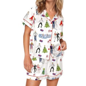 Love Actually Christmas Silky Satin Pajama Set