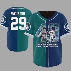 Mariners Cal Raleigh The Most Home Runs By A Catcher In A Single Season Jersey