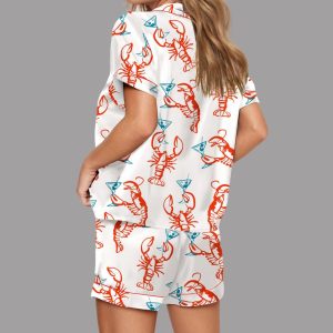 Martini Lobster Satin Pajama Set