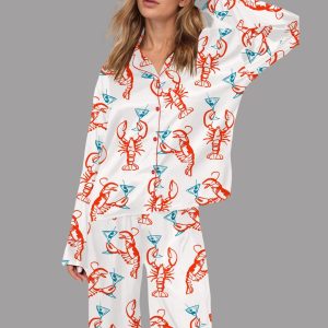 Martini Lobster Satin Pajama Set