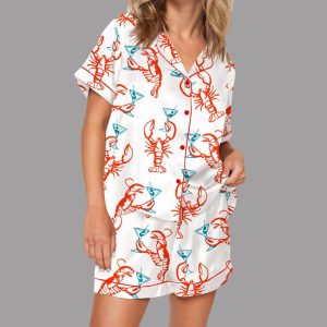 Martini Lobster Satin Pajama Set