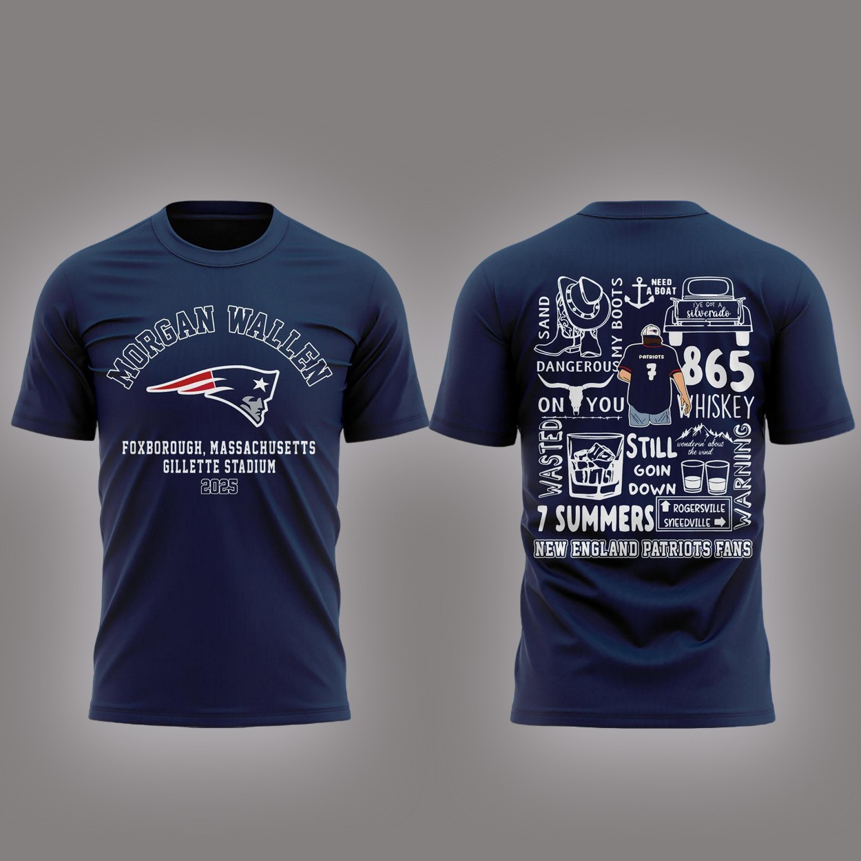 Morgan Wallen x New England Patriots T Shirt 2025 Morgan Wallen x New England Patriots T Shirt 2025