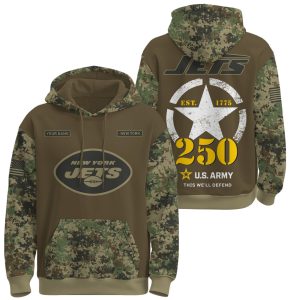 NY Jets US Army 250th Birthday Hoodie