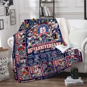 New England Patriots 65th Anniversary 1960 2025 Blanket