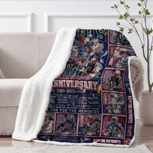 New England Patriots 65th Anniversary 1960 2025 Blanket