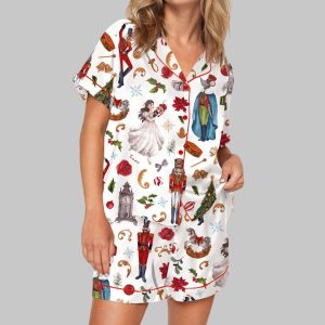 Nutcracker Christmas Silky Satin Pajama Set