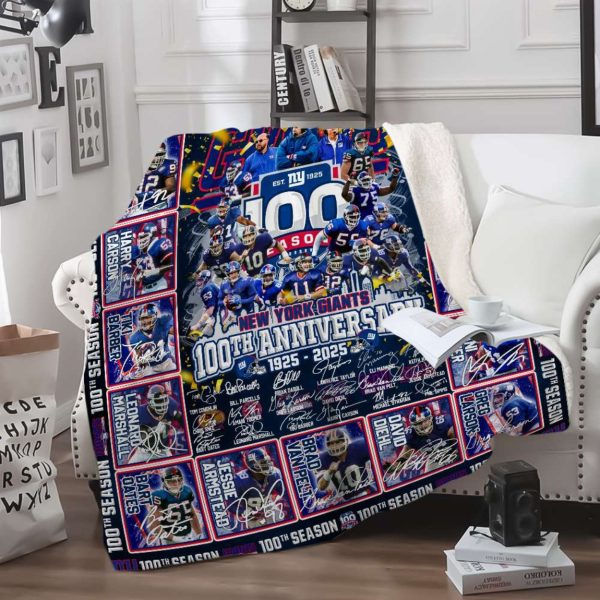 Ny Giants 100th Anniversary 1925-2025 Blanket