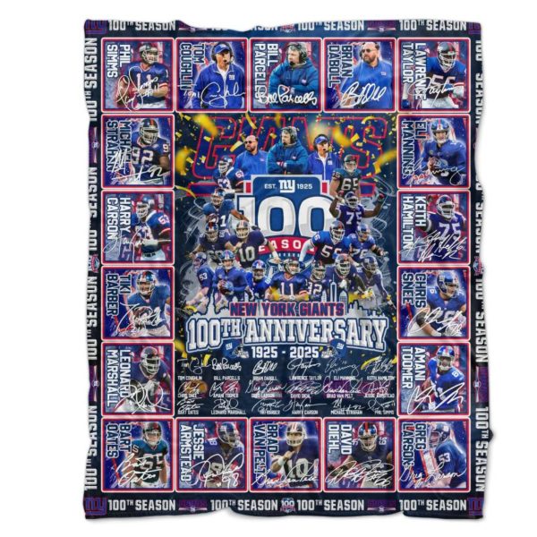 Ny Giants 100th Anniversary 1925-2025 Blanket
