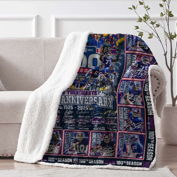 Ny Giants 100th Anniversary 1925-2025 Blanket