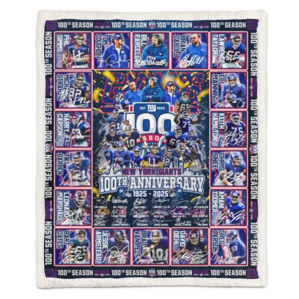 Ny Giants 100th Anniversary 1925-2025 Blanket