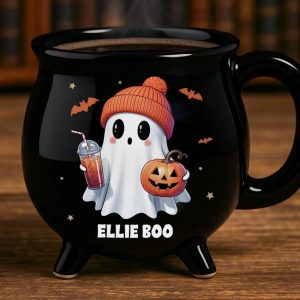 Personalized Cute Ghost Cauldron Coffee Mug