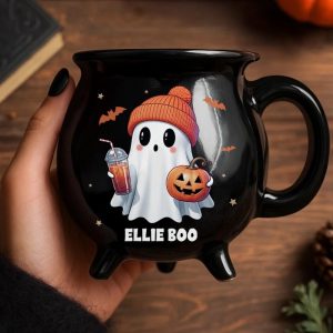 Personalized Cute Ghost Cauldron Coffee Mug