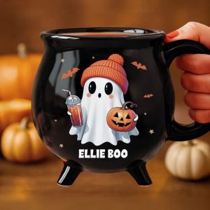 Personalized Cute Ghost Cauldron Coffee Mug