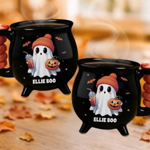 Personalized Cute Ghost Cauldron Coffee Mug