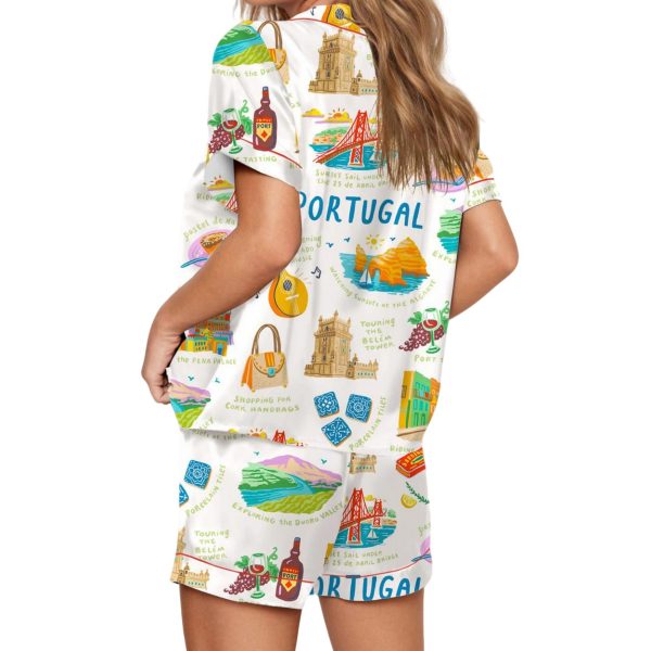 Portugal Vacation Silky Satin Pajama Set