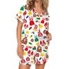 Vintage Apres Ski Silky Satin Pajama Set