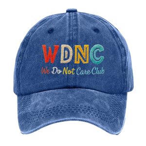 Retro Funny WDNC We Do Not Care Club Print Baseball Cap