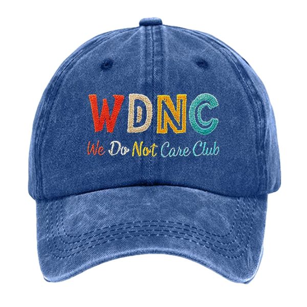 Retro Funny WDNC We Do Not Care Club Print Baseball Cap