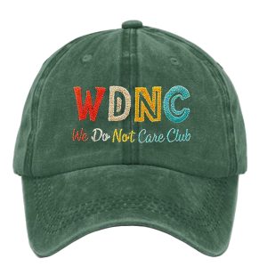Retro Funny WDNC We Do Not Care Club Print Baseball Cap