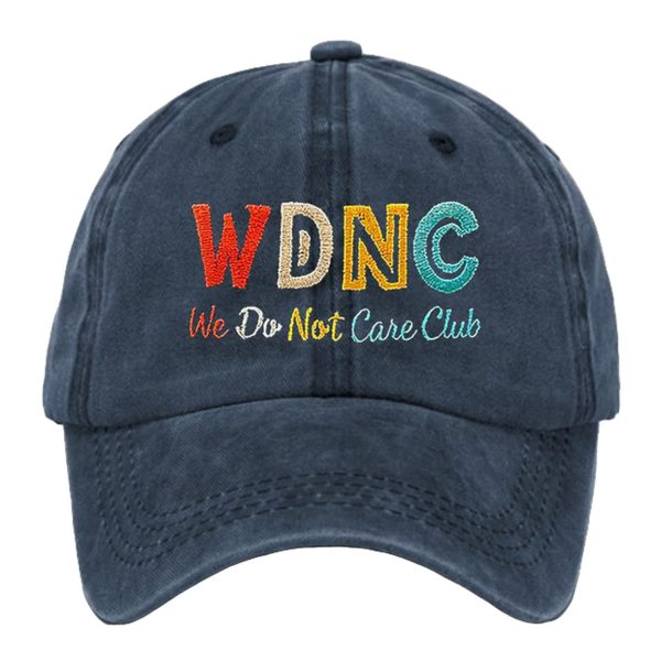 Retro Funny WDNC We Do Not Care Club Print Baseball Cap