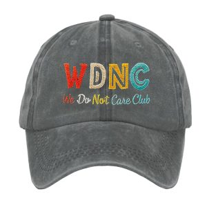 Retro Funny WDNC We Do Not Care Club Print Baseball Cap