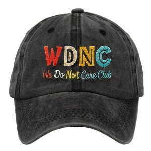 Retro Funny WDNC We Do Not Care Club Print Baseball Cap